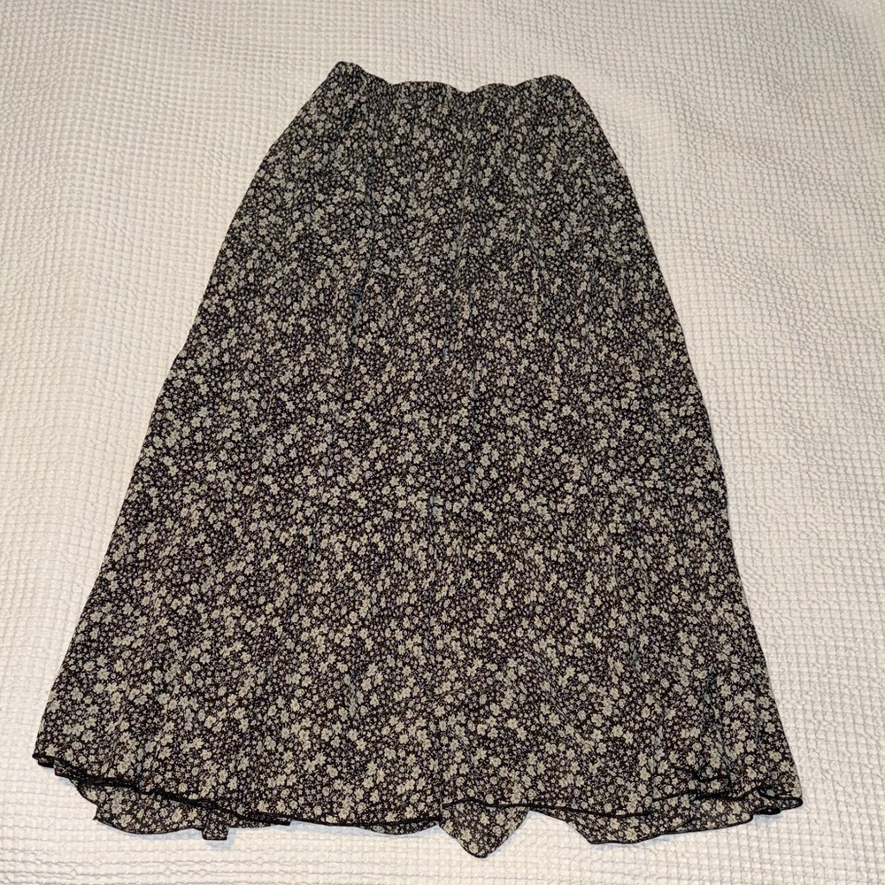 Black and White Floral Midi/Maxi Skirt